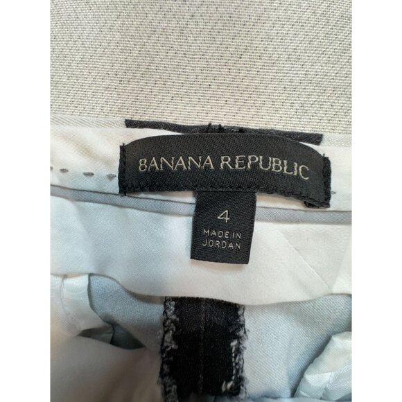 Banana Republic Womens Sloan Trouser Pants Size 4 Black White Buffalo Plaid Y2K - Picture 3 of 14
